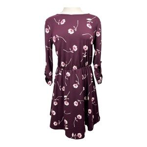 Stitch Fix brand plum dress with ivory floral design Size Small